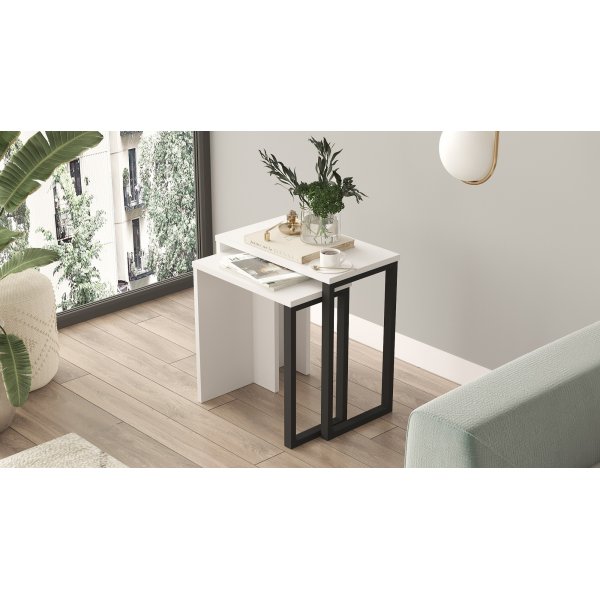 Table Ocan 47,8/52,8 x 24,5/29,5 cm - Blanc