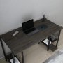 Academy skrivbord 125,2 x 60 cm - Svart/mrkgr
