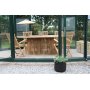 Salt utematgrupp ovalt matbord 200 cm med 6 st karmstolar - Teak + Textilskydd fr mbler