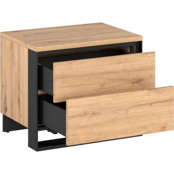 Quant Cuarto nachtkastje - Ambachtelijk eiken/zwart