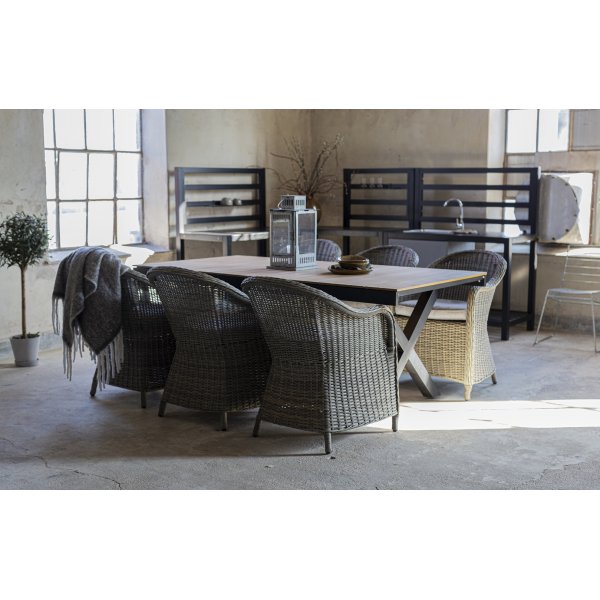 Bologna matbord 200-240 cm - Svart / Ek (Aintwood)