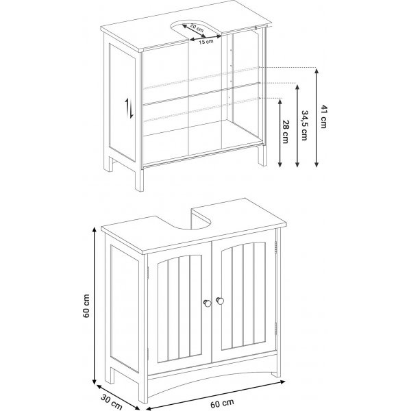 Meuble bas Annette 60 cm - Blanc Meuble bas Annette 60 cm - Blanc