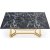 Juke matbord 160x90 cm - Svart marmor/guld