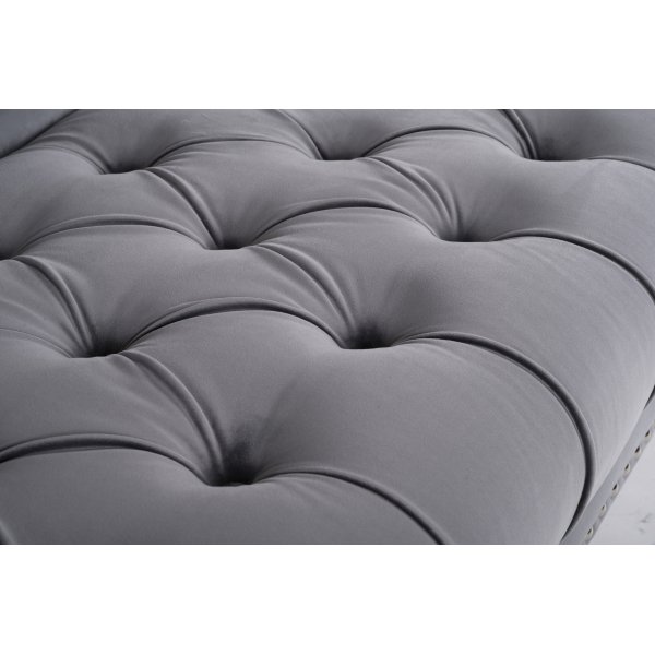 Soffa 3-sits chesterfield gr sammet