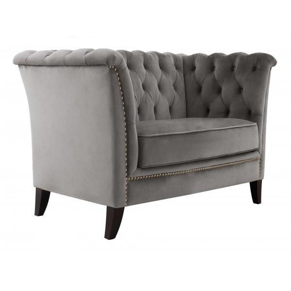 Fåtölj chesterfield grå - Henry + Fläckborttagare för möbler Fåtölj chesterfield grå - Henry + Fläckborttagare för möbler