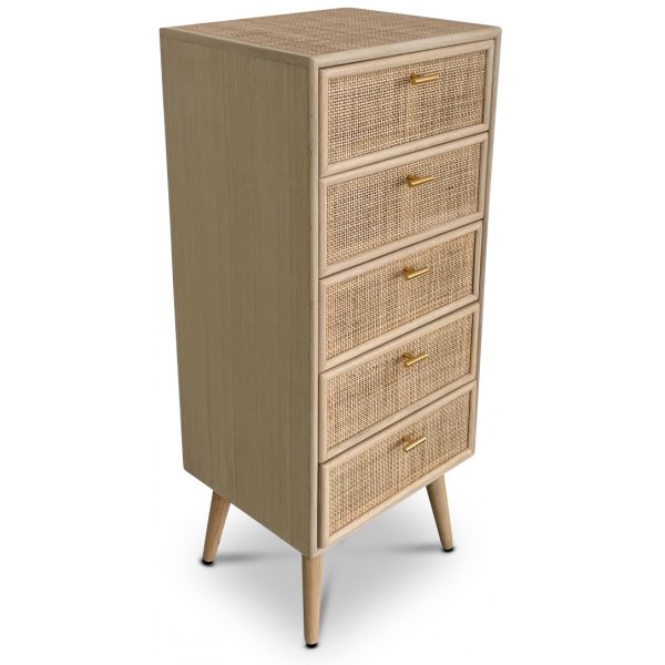 Rotan ladekast met 5 lades - React + Meubelpoten Rotan ladekast met 5 lades - React + Meubelpoten