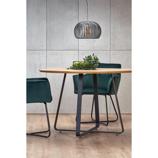 Table à manger Raphael Ø120 cm - Chêne/noir Table à manger Raphael Ø120 cm - Chêne/noir