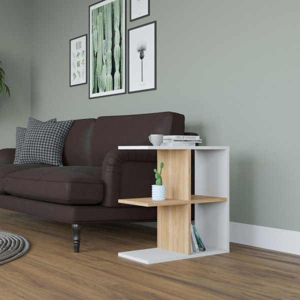 Hamlet bijzettafel 59,6 x 29,6 cm - Wit/eiken Hamlet bijzettafel 59,6 x 29,6 cm - Wit/eiken
