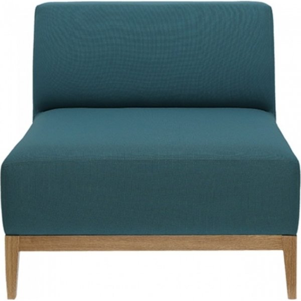 Knusse fauteuil zonder armleuningen - Kleur van frame en stoffering naar keuze Knusse fauteuil zonder armleuningen - Kleur van frame en stoffering naar keuze