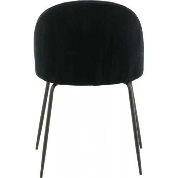 Chaise de salle à manger Rynkeby - Velours noir Chaise de salle à manger Rynkeby - Velours noir