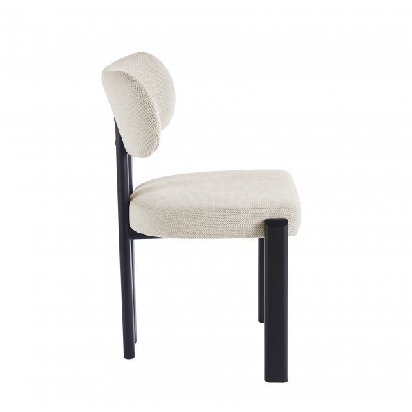 Matgrupp Crossby f�rl�ngbart bord �120-200cm i svartbetsad ek med 8st Callum matstol i beige tyg