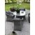 Groupe de restauration en plein air de Jacksonville; Table ronde 110 cm avec 4 fauteuils Mercury rotin synthtique gris