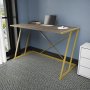 Adelaide skrivbord 114 x 60 cm - Guld/mrkgr