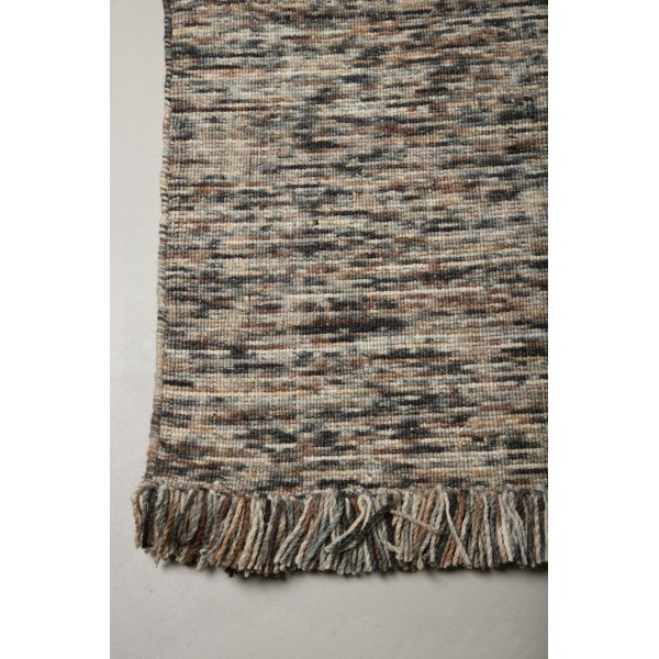 Tapis en laine tissé à plat Dante - Gris/noir Tapis en laine tissé à plat Dante - Gris/noir