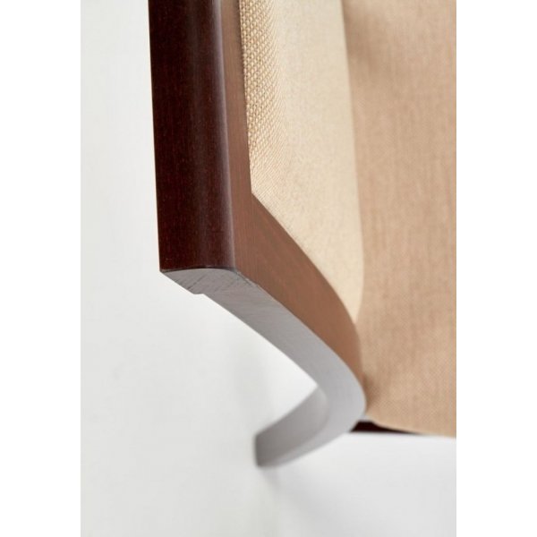 Chaise de salle à manger Gille - Beige/noyer foncé Chaise de salle à manger Gille - Beige/noyer foncé