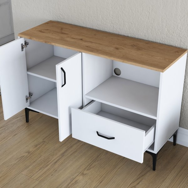 Meuble de cuisine Jericho 161 - Blanc/noyer Meuble de cuisine Jericho 161 - Blanc/noyer