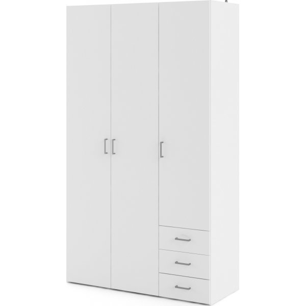 Armoire Space avec 3 portes et 3 tiroirs - Blanc