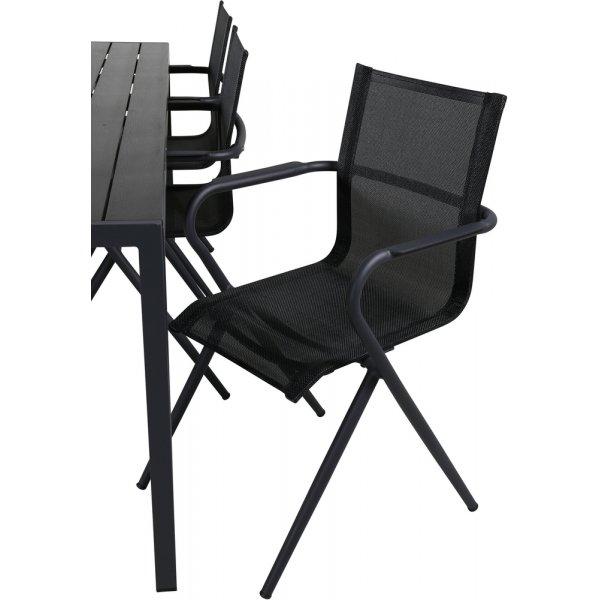 Break utematgrupp med 6 st Alina stolar - Svart Break utematgrupp med 6 st Alina stolar - Svart