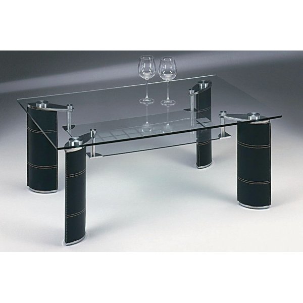 Mauritius soffbord - Skinimitation / glas