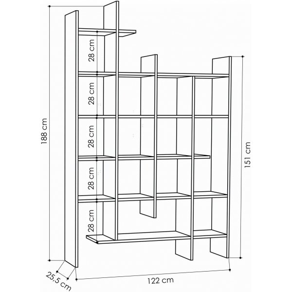 Manco bokhylla - Travertin Manco bokhylla - Travertin