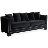 Cloude 3-sits soffa med nitar - Svart (Sammet) Cloude 3-sits soffa med nitar - Svart (Sammet)