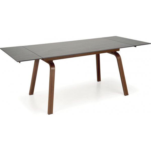 Lozano matbord 140-200 x 82 cm - Svart marmor/valnt