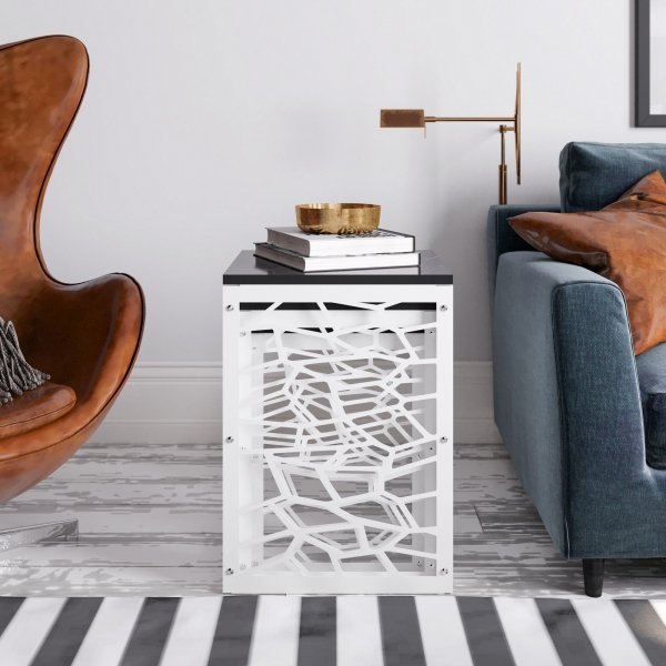 Hare satsbord 45,5 x 51 cm - Vit/svart Hare satsbord 45,5 x 51 cm - Vit/svart