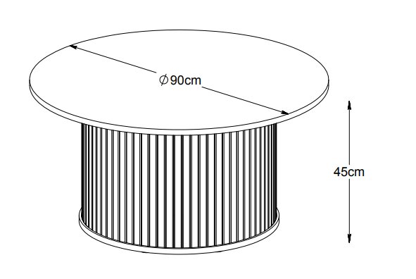Table basse ronde Mood en chne teint noir 90 cm