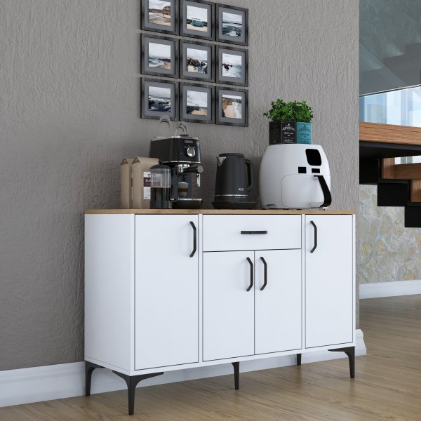 Buffet Jericho 136 - Blanc/noyer