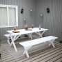 Matbord Scottsdale 190 cm - Vit + Textilskydd fr mbler