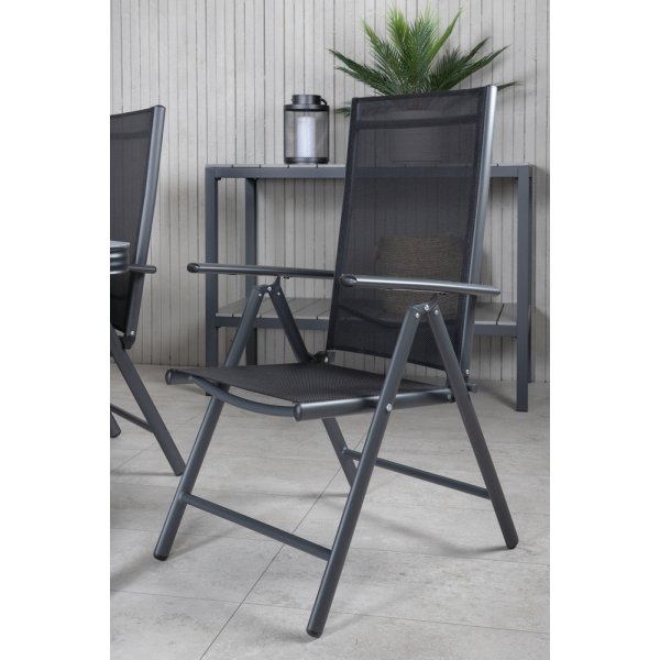 Groupe repas extérieur Virya avec 6 chaises Break - Noir/Gris Groupe repas extérieur Virya avec 6 chaises Break - Noir/Gris