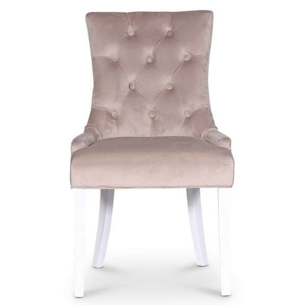 Tuva Decotique stol (Rygghandtag) - Beige sammet