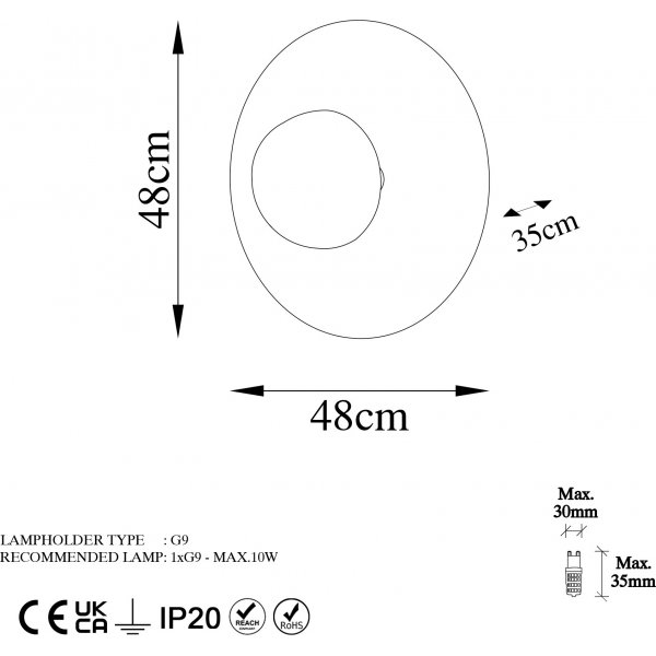 Kurt wandlamp 48 cm - Koper