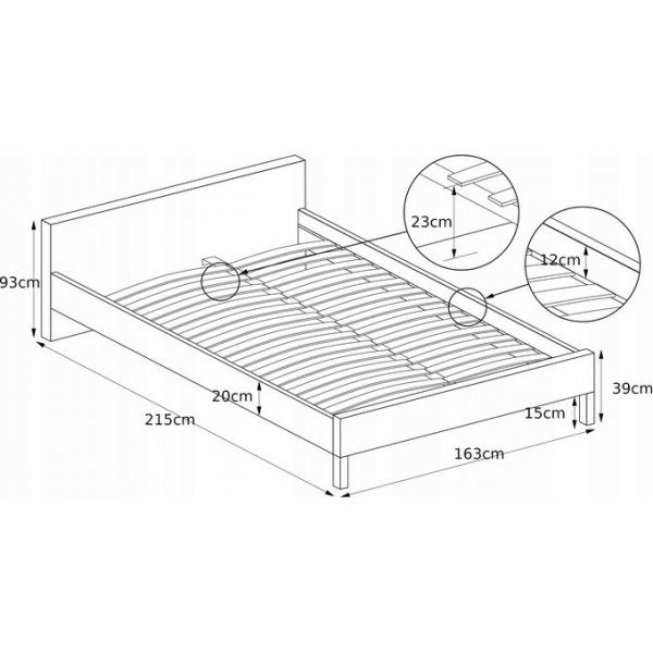 Klara 160x200 cm sängram med huvudgavel i vitt konstläder Klara 160x200 cm sängram med huvudgavel i vitt konstläder