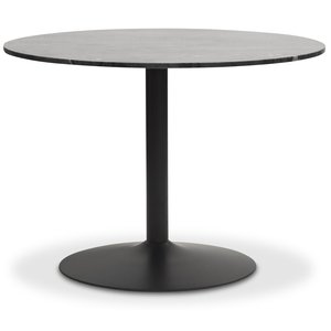 Plaza runt matbord 106 cm - Gr marmor / svart