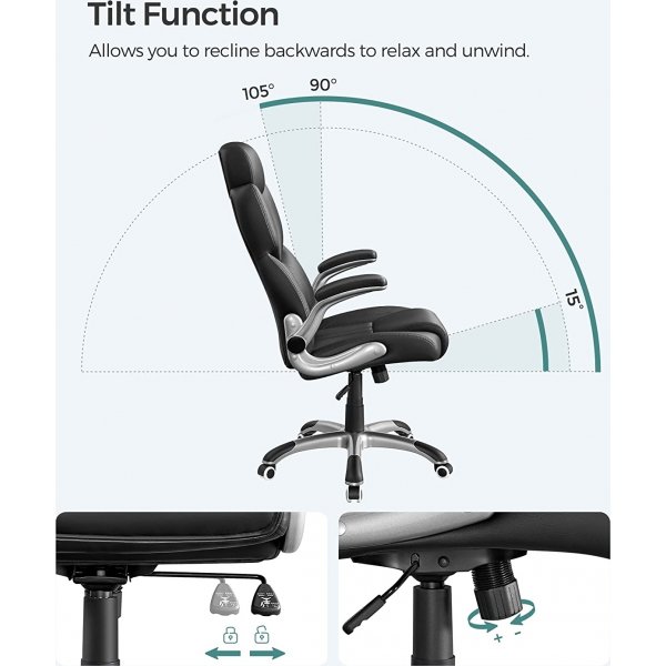 Chaise de bureau Yasmina - Noir Chaise de bureau Yasmina - Noir