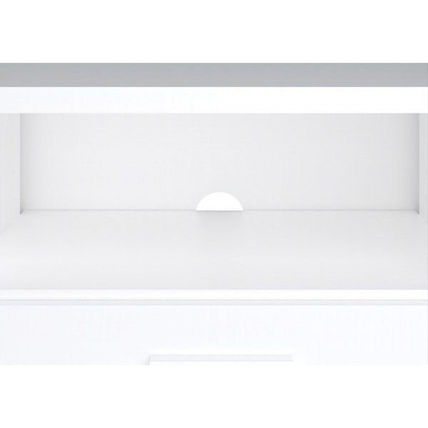 Banc mdia avec tiroirs - Blanc