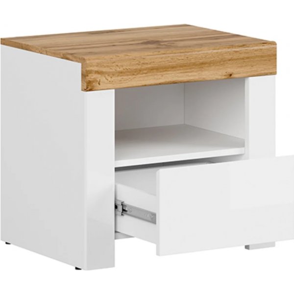 Holten nachtkastje - Wit/eiken