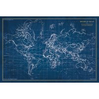 Glastavla Map - 120x80 cm Glastavla Map - 120x80 cm