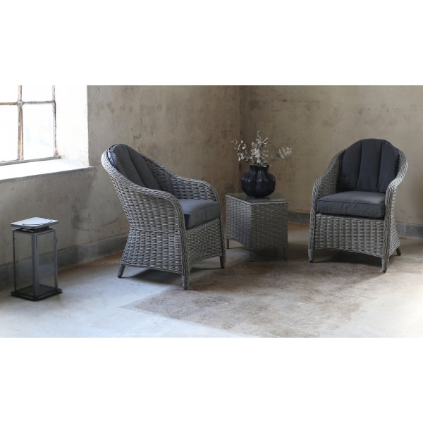 Solhaga utembelset 2 ftljer med bord - Gr konstrotting + Textilskydd fr mbler