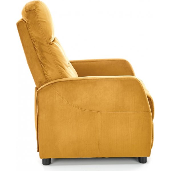 Gunvor reclinerftlj i gul sammet