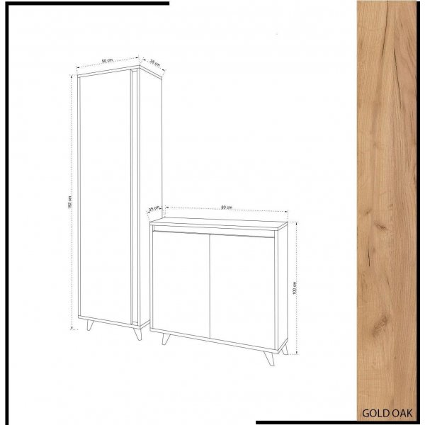 Onedin hallmöbel - Ek/vit Onedin hallmöbel - Ek/vit
