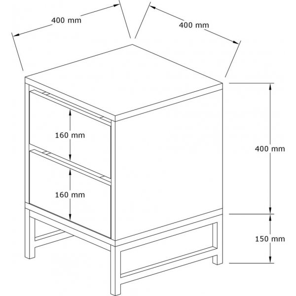 Centro nachtkastje - Saffier/wit