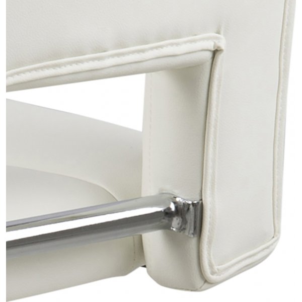 Sylvia barstol - Vit PU