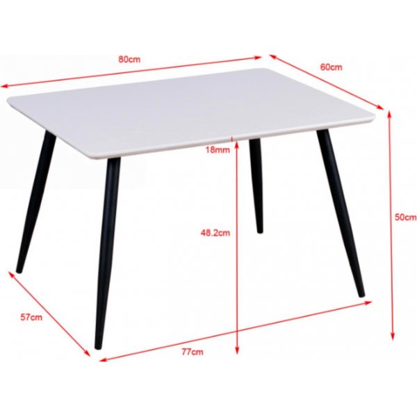 Table enfant Bridge 80 x 60 cm - Blanc/noir Table enfant Bridge 80 x 60 cm - Blanc/noir