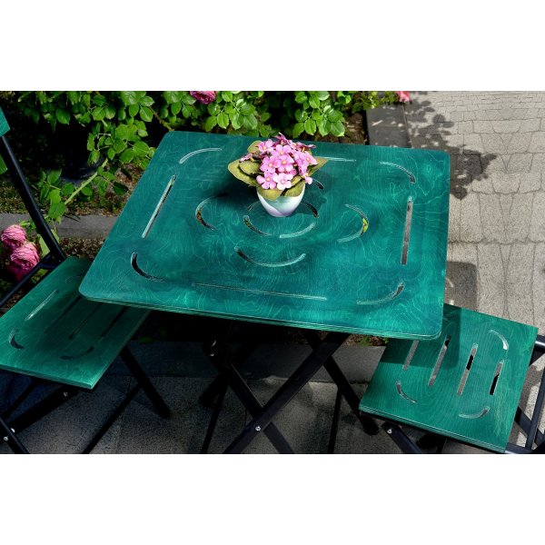 Groupe repas bistrot - Vert/noir + Nettoyage textile pour meubles Groupe repas bistrot - Vert/noir + Nettoyage textile pour meubles