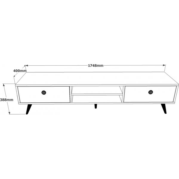Vilamo TV-bänk - Furu/antracit Vilamo TV-bänk - Furu/antracit