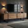TV-b�nk Orost 180 cm - Atlantic Pine/svart