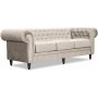 Ashford 3-sits chesterfield i beige sammet
