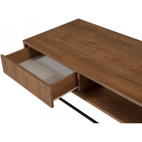 Soffbord Dale med låda i valnöt / Svart - 120x60 cm Soffbord Dale med låda i valnöt / Svart - 120x60 cm